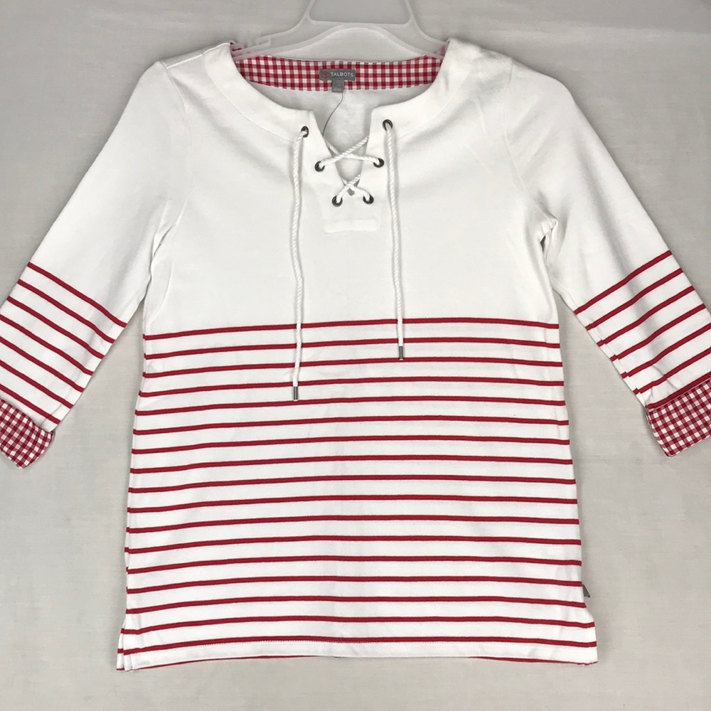 Talbots nautical lace up top size XS NWT